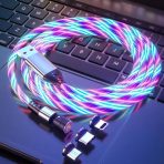 3 in 1 Magnetic Luminous Flowing Fast Charging USB Cable