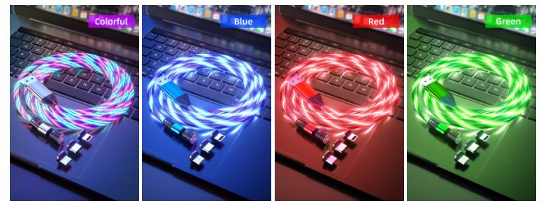 Magnetic Luminous Flowing Fast Charging USB Cable_color