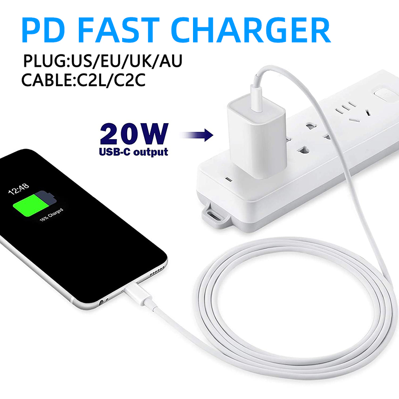 QC3.0 PD 20W Wall Chargers Fast Charging Adapter_back