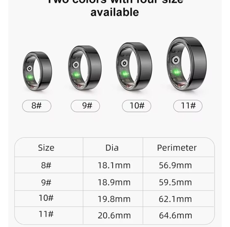 Fitness Health Tracker R02 Smart Ring-size